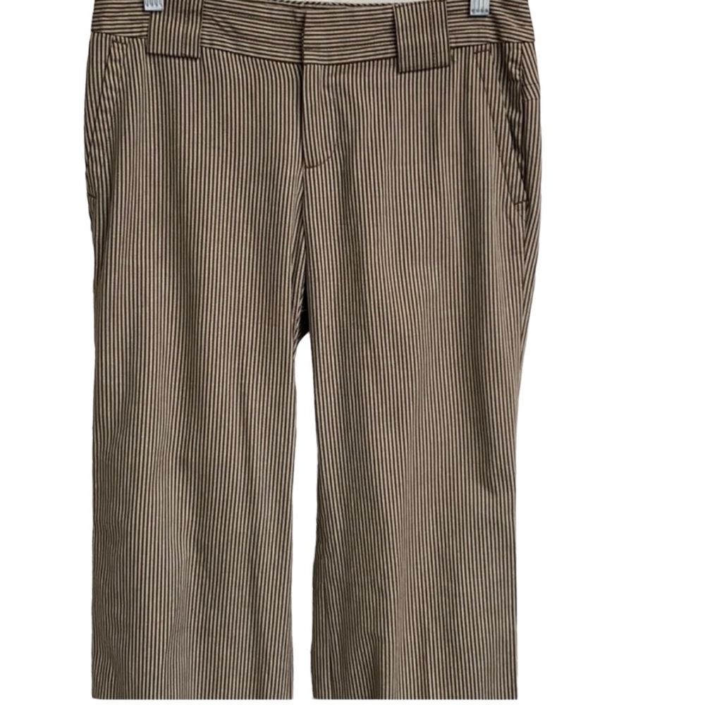 Banana Republic Cream Brown Striped Pants - Picture 3 of 5